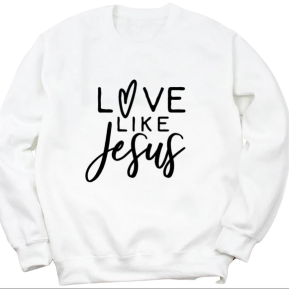 Love Like Jesus Valentines Day Christian Religious Unisex Crewneck Sweatshirt - Picture 1 of 3
